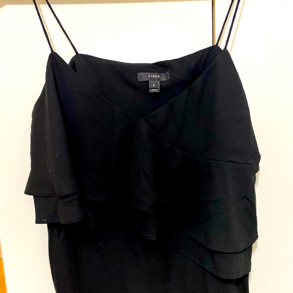 J Crew - black crepe spaghetti strap top US size 6